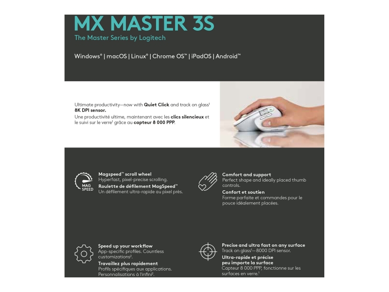 LOGI MX Master 3S Perf Wl Mouse P GREY Cijena