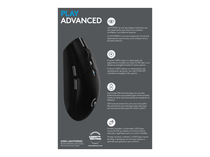 LOGI G305 Recoil Gaming Mouse BLACK EER2 Cijena