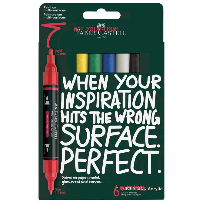 Marker akrilni obostrani Multimarker Faber Castell 186003/6boja blister Cijena