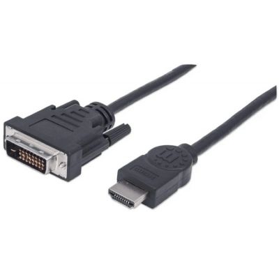 Manhattan kabel HDMI - DVI (24+1) M/M, 1.8m, crni