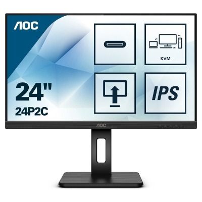 AOC IPS 23,8” 24P2C, HDMI, DVI, DP, USB3-C, pivot