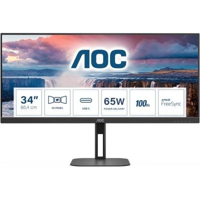 AOC U34V5C, 34”, HDMI, DP, USB-C, HAS, 100HZ