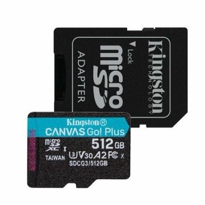 Kingston microSD, Canvas Go! plus, R170/W90, 512GB