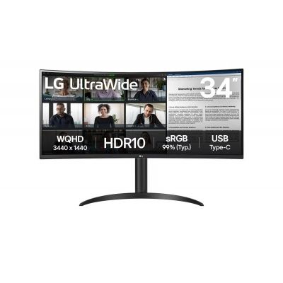 LG 34”, 34WR55QK, 2x HDMI, DP, 100Hz, USB-C, WQHD