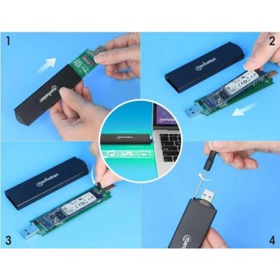 Manhattan kućište M.2 NVM&SATA SSD,USB 3.2 Gen2