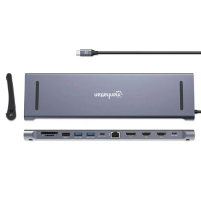 Manhattan docking USB-C 12-in-1 Triple Monitor 4K