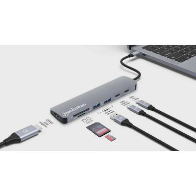 Manhattan docking USB-C 7 u 1 HDMI 4K@60Hz