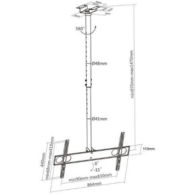 Manhattan TV stropni nosač 37’‘-70’‘, do 50 kg