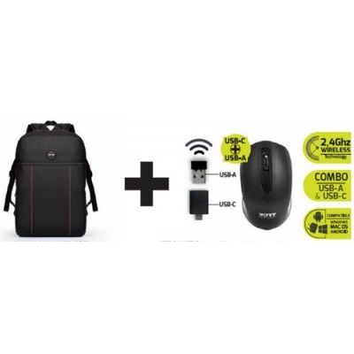 Port premium pack ruksak 15,6” + bežični miš, crna