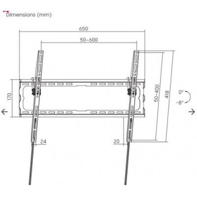 SBOX zidni stalak za TV 37“-80“/94-203 cm,do 45 kg