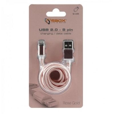 SBOX kabel USB->iPh.7 M/M 1,5M zlatno roza, 2kom