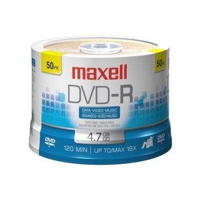 Maxell DVD-R 16x, 4.7GB 50 kom spindle