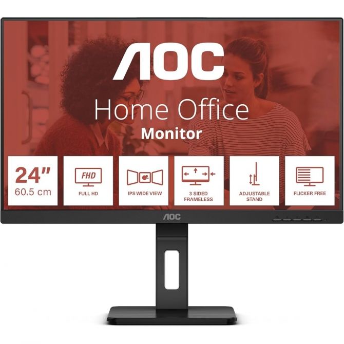 AOC 24E3QAF 23,8”, VGA, HDMI, DP, zvuč., HAS