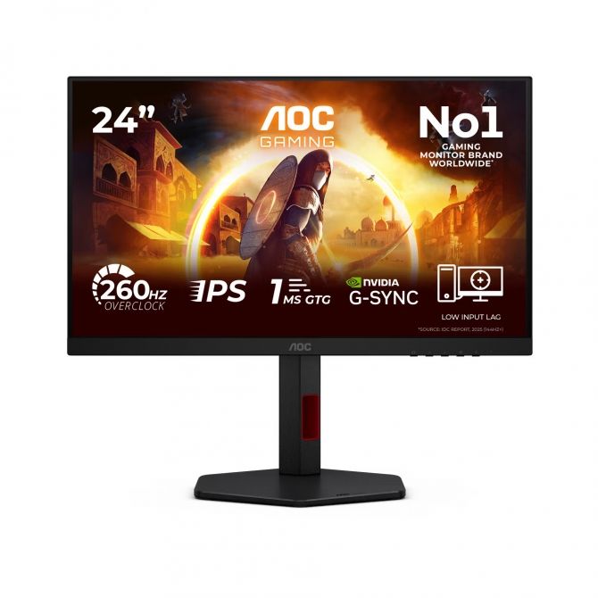 AOC 24G4ZR, 23,8’‘, HDMI, DP, 240Hz, HAS, zvuč