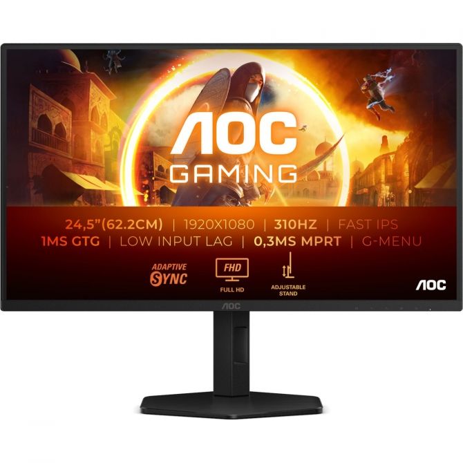AOC 25G4SXU, 24,5”, 2xHDMI, DP, 300Hz, HAS, USB