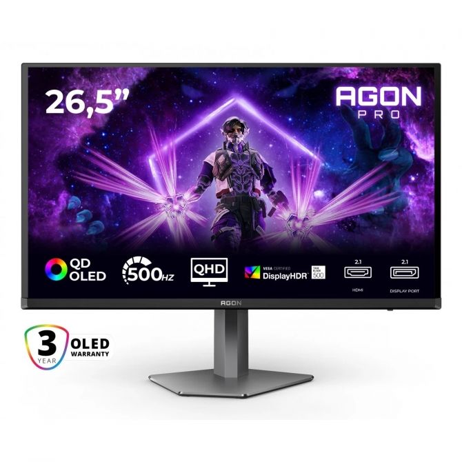 AGON AG276QKD2 27”, QD-OLED, 2XHDMI, 2xDP, 500Hz