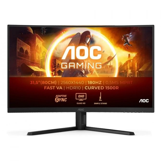 AOC CQ32G4VE, 31,5” QHD, HDMIx2, DP, 180Hz, HAS
