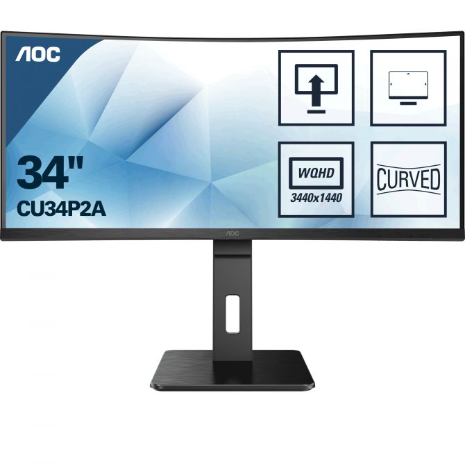 AOC CU34P2A, 34”, 2xHDMI, DP, UWQHD, 100Hz
