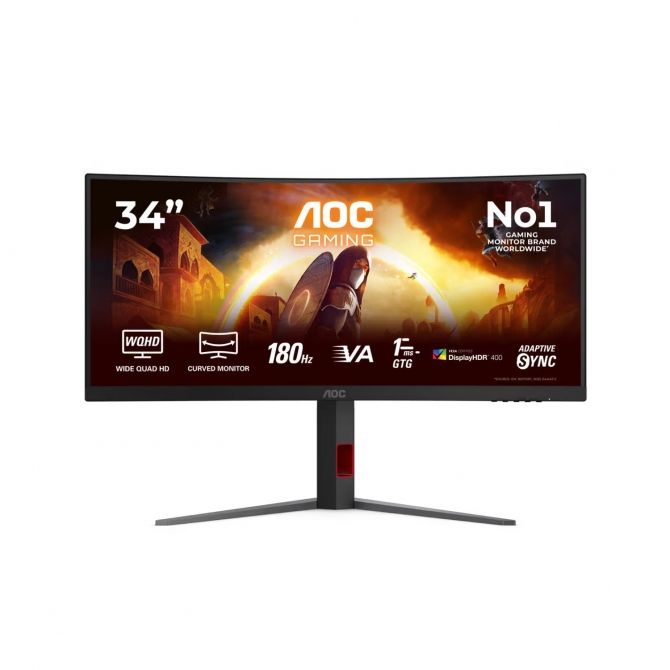 AOC CU34G4CA 34”,2xHDMI, DP, 180Hz, HAS, USB-C 90W