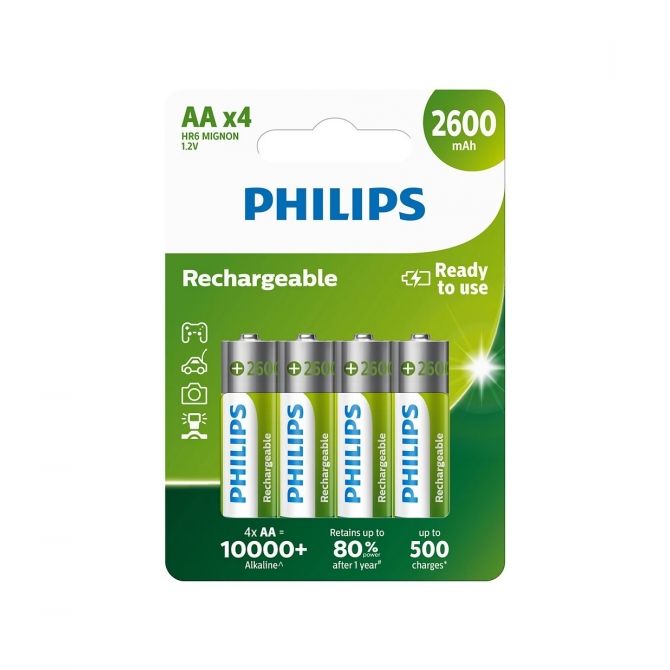 Philips punjive baterije AA,2 komada, 2600 mAh