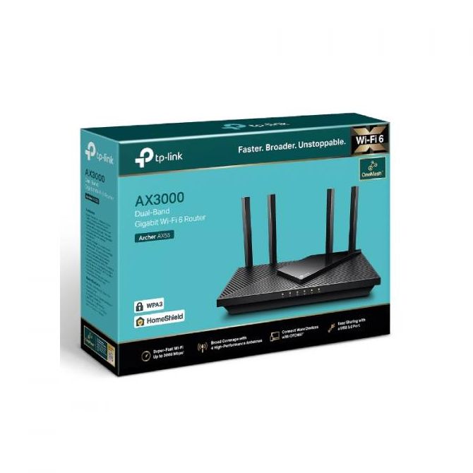 TP-Link Archer AX55, AX3000 Gigabit Wi-Fi 6 Router