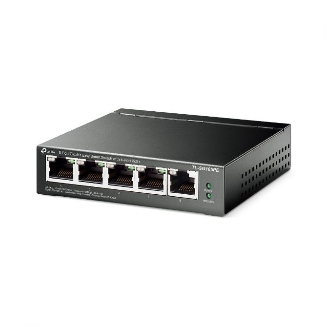 TP-Link TL-SG105PE, PoE 5-port GbE switch, metalno
