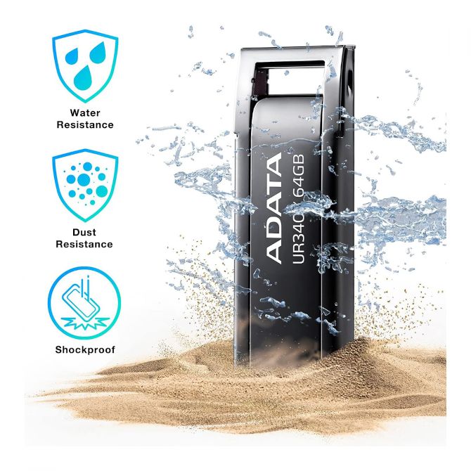 ADATA UR340, 64GB, USB3.2 crni-metal