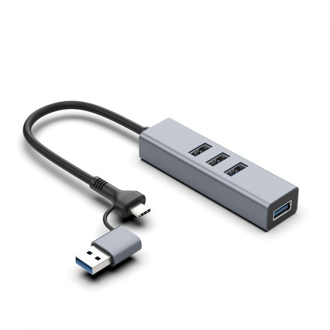 Asonic 2u1 4Port Hub USB 3.0,Tip A/C
