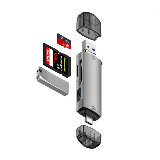 Asonic 5u1 čitač mem. kartica, USB A/C