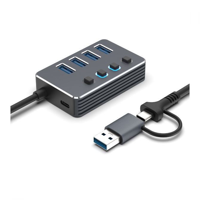 Asonic 2u1 USB 3.0 4Port Hub A/C
