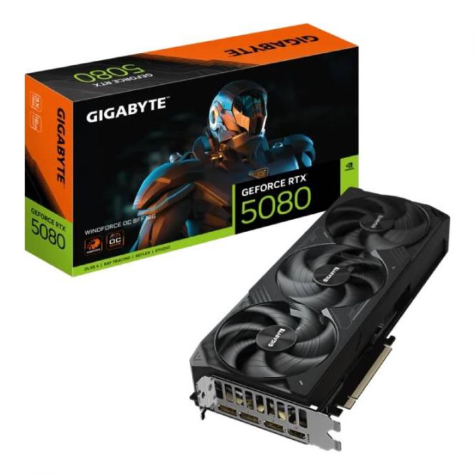 Gigabyte GF RTX5080 Windforce OC, 16GB GDDR7