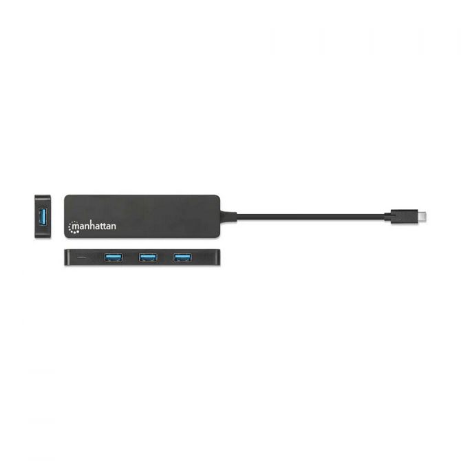 Manhattan Hub 4-Port USB 3.2 5 Gbps, crni