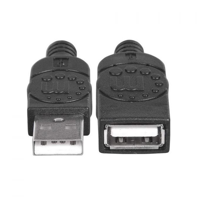 Manhattan kabel USB 2.0 produžni, AM/AF,1.8m, crni