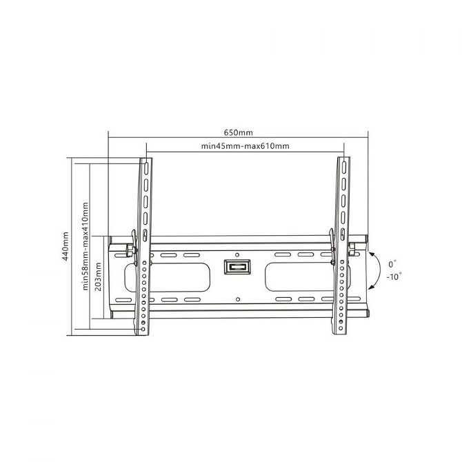 Manhattan TV nosač zidni 37”-70” do 75kg, crni