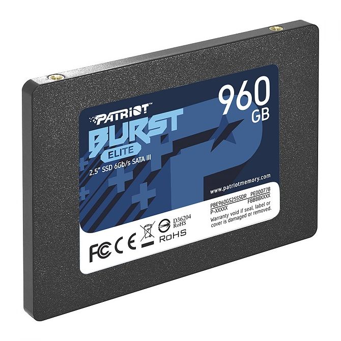 Patriot SSD Burst Elite R450/W320, 960GB, 7mm,2.5”