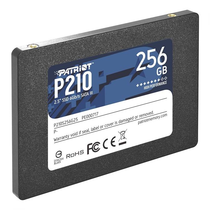 Patriot SSD P210 R530/W400, 256GB, 7mm, 2.5”