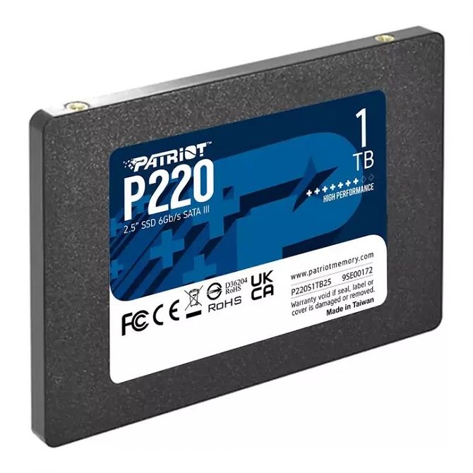 Patriot SSD P220 R550/W500, 1TB, 7mm, 2.5”