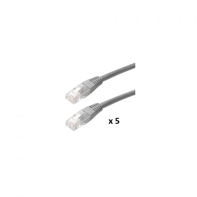 SBOX patch kabel UTP Cat 5e, 0.5m, sivi, 5 kom