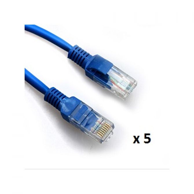SBOX patch kabel UTP Cat 5e, 1m, plavi, 5 kom
