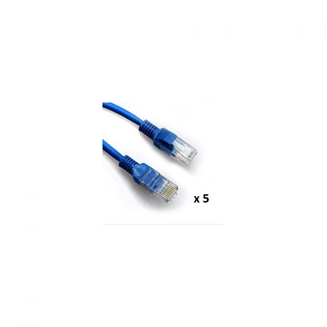 SBOX patch kabel UTP Cat 5e, 2m, plavi, 5 kom