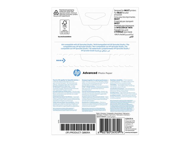 HP Advanced Photo Paper glossy 25sheet Cijena