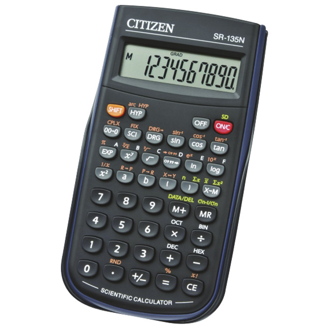 Kalkulator tehnički  8+2mjesta 128 funkcija Citizen SR-135N crni blister!! Cijena