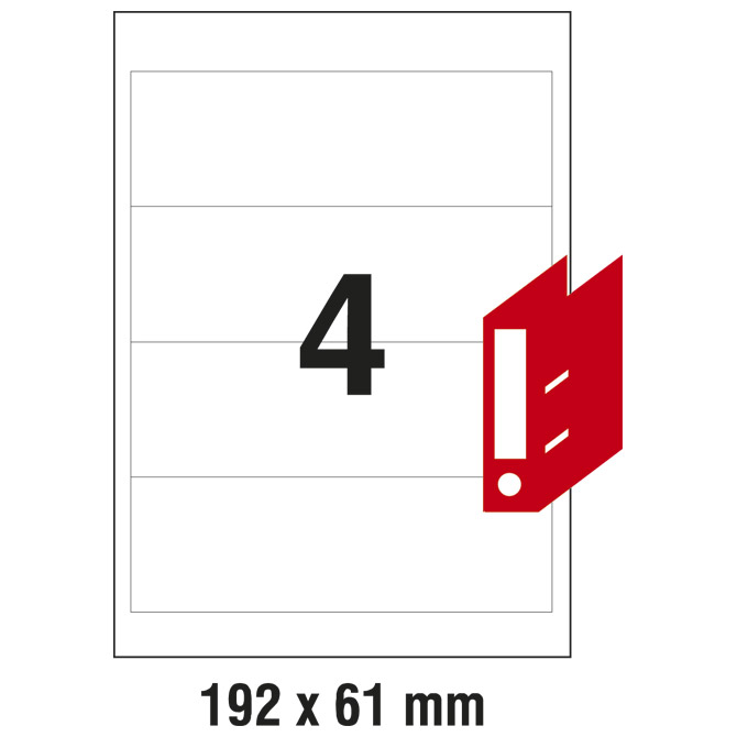 Etikete ILK za registratore 192x61mm pk100L Zweckform L4761-100 bijele Cijena