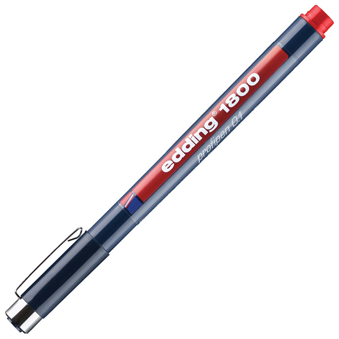 Flomaster za tehničko crtanje profipen 0,1mm Edding 1800 crveni Cijena
