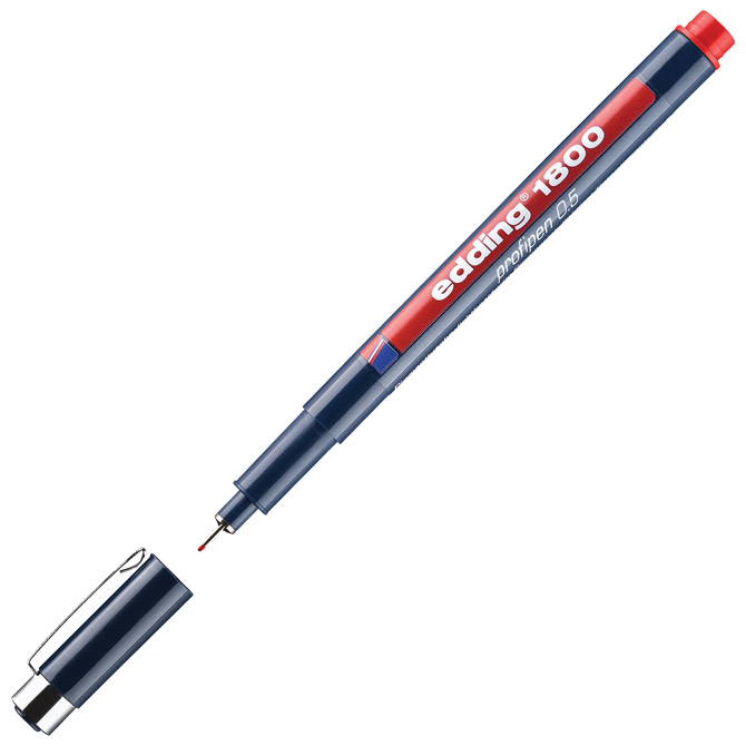Flomaster za tehničko crtanje profipen 0,5mm Edding 1800 crveni Cijena