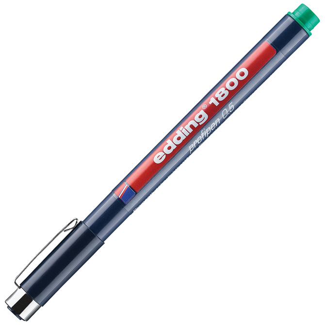 Flomaster za tehničko crtanje profipen 0,5mm Edding 1800 zeleni Cijena