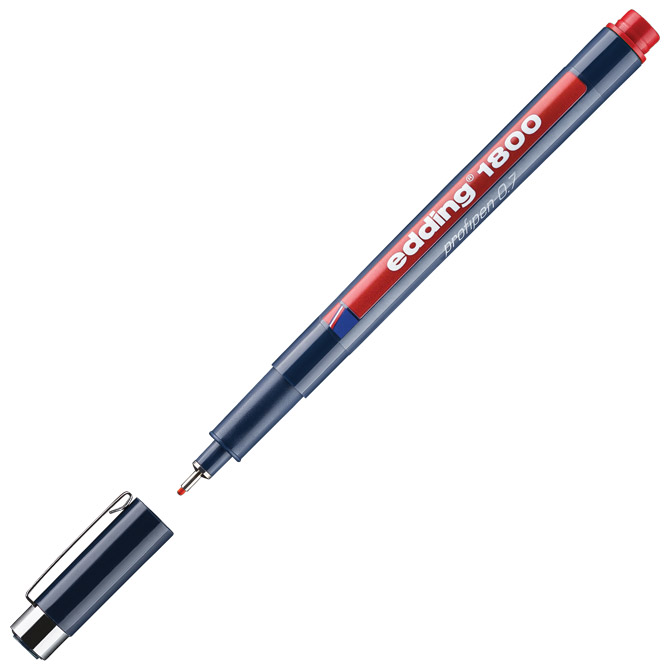 Flomaster za tehničko crtanje profipen 0,7mm Edding 1800 crveni Cijena
