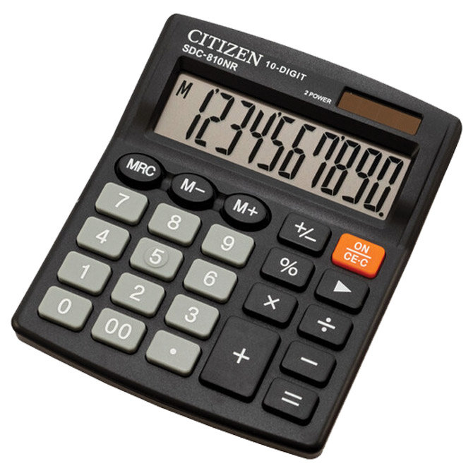 Kalkulator komercijalni 10mjesta Citizen SDC-810NR crni blister Cijena