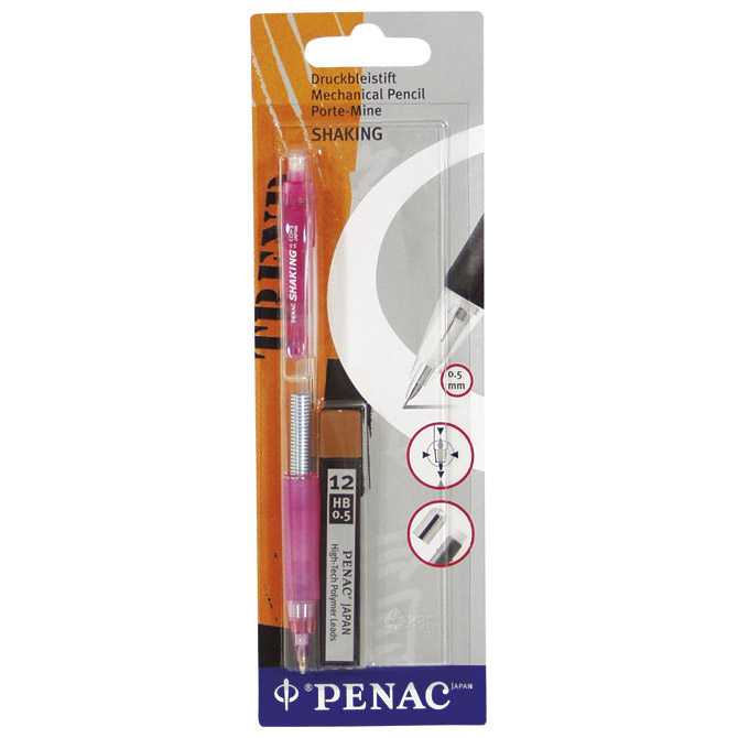 Olovka tehnička 0,5mm grip Shaking+mine Penac sortirano blister!! Cijena