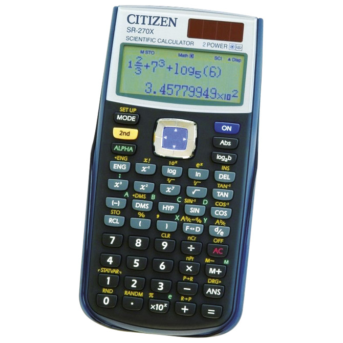 Kalkulator tehnički 10+2mjesta 251 funkcija Citizen SR-270X crni blister!! Cijena